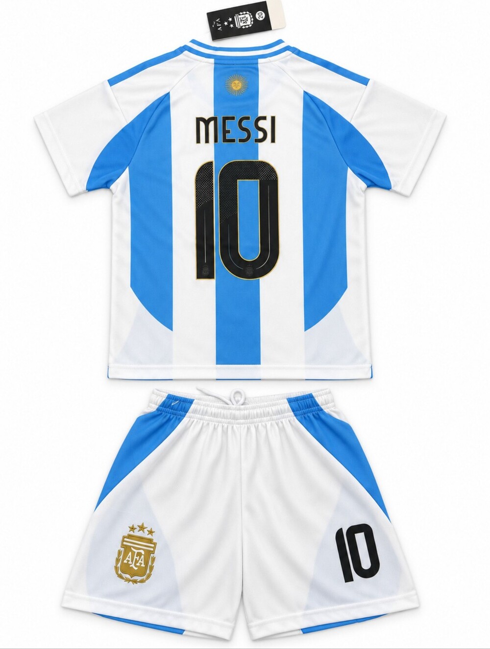 Kids Messi 10 Argentina Blue White Unisex Soccer Jersey Shorts Set Youth New